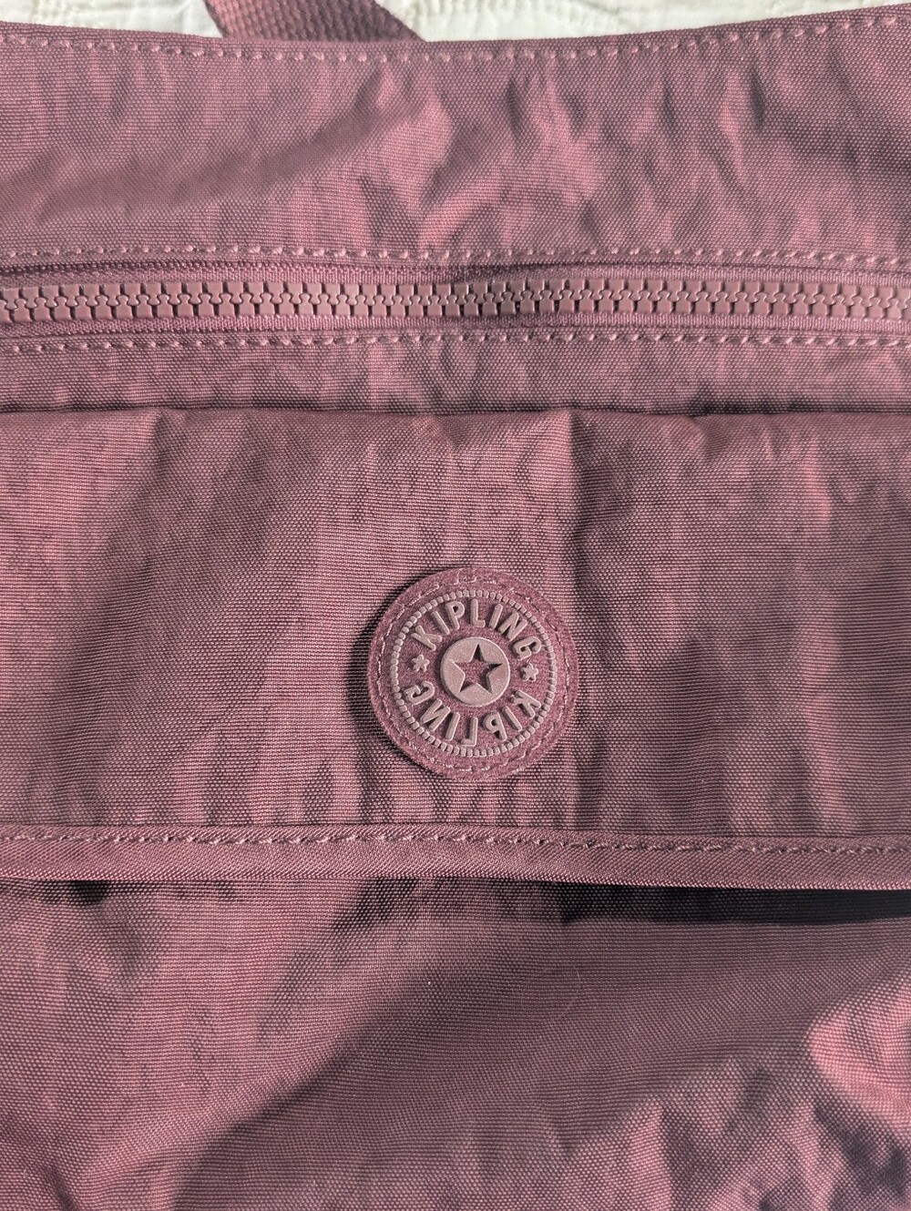 Kipling Dusty Rose Nylon Crossbody with Logo Emblem